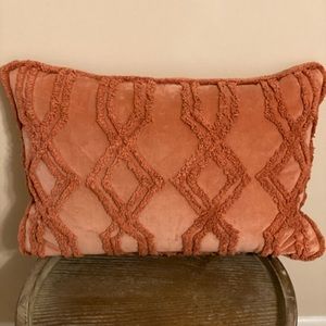 Velvet Chenille Rose Throw Pillow